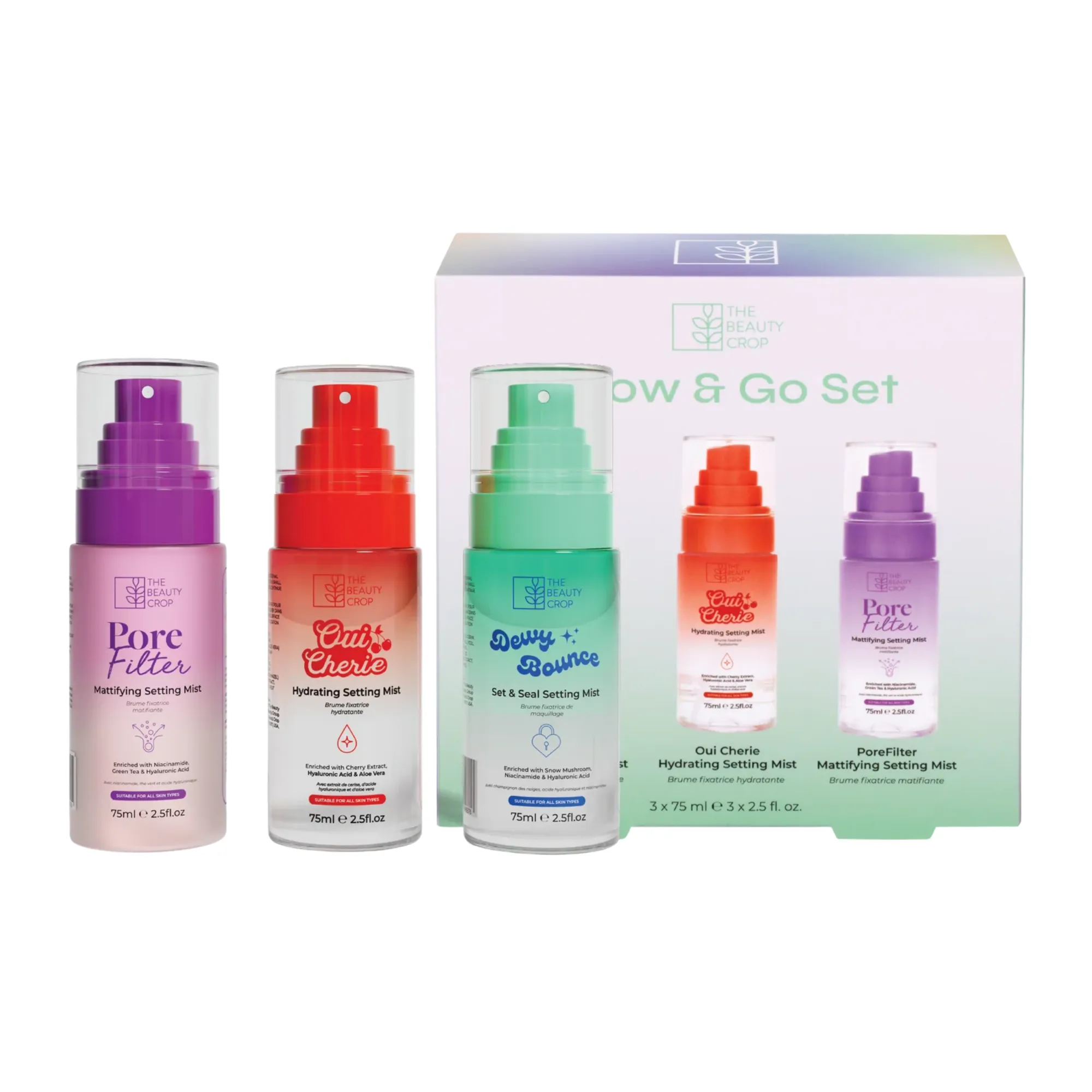 The Beauty Crop - Glow & Go Set - Mini Mist Trio